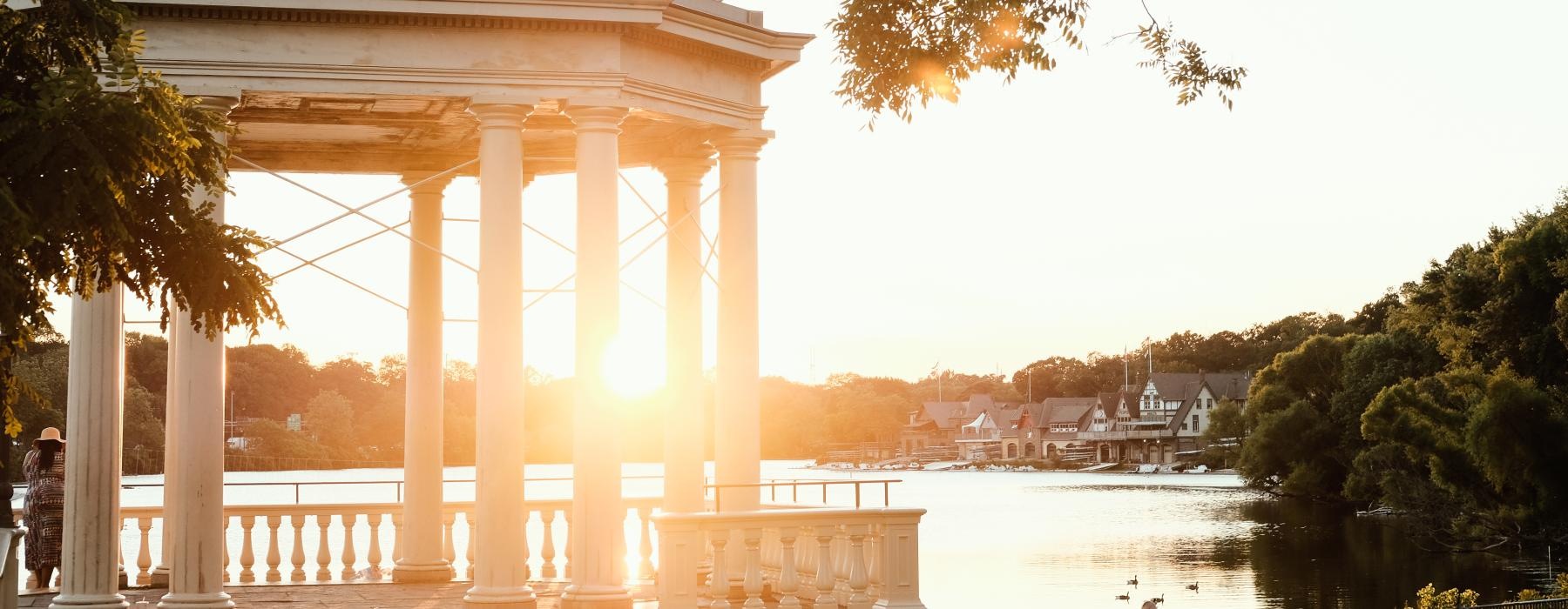 a building with columns and a dome